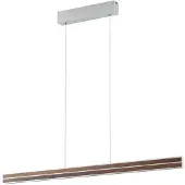 Quitani Lisene LED-Hängelampe, walnuss/silber, CCT, 117 cm - , Lisene, dimmbar, Holz, für Esszimmer, Holz, Design