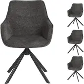 Mr. Deko Diningsessel San Carlo - 4er Set - drehbar - dunkelgrau