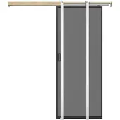 Vente-unique Versenkbare Schiebetür - Aluminium und geräuchertes gehärtetes Glas - H 205 x B 73 cm - LINCI II
