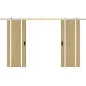 Vente-unique Versenkbare Doppelschiebetüren aus Holz und MDF - Natürliches Licht - 2 x H 205 x B 63 cm - BALERMA