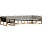 vidaXL Outdoor-Sofagarnitur mit Kissen 7 pcs Weiß und Hellgrau