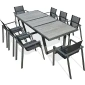 DCB Groupe 8-Sitzer-Essgruppe ausfarbenem Aluminium und Keramikplatte