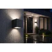 Licht-Erlebnisse Up Down Außenwandleuchte LED klein B: 8,8 cm Up Down Aluguss Glas IP54 4000 K 850 lm hell Wandlampe außen Fassadenstrahler
