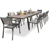 DCB Groupe Garten-Essgruppe für 10 Personen aus Keramik auf Glas