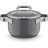 WMF Fusiontec Mineral Pro Kochtopf mit Deckel, 16 cm, Platinum 05.1877.5290, 2 l, Rund, Platin, Edelstahl, Fusiontec, Edelstahl