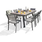 DCB Groupe 8-Sitzer-Garten-Essgruppe, Alu/Keramik auf Glassplatte