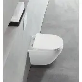 Glasdeals Raumspar-Wand-WC (spülrandlos) inkl. Soft-Close Sitz WHR-6051