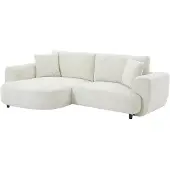 Vente-unique Ecksofa - Ecke links - Strukturstoff - Beige - RULAMA
