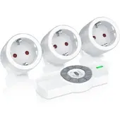 Bearware Funksteckdosen-Set für den Innenbereich 3x Funksteckdosen + Fernbedienung / max. 25m