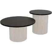 Design Möbel Couchtisch LOMELO 2in1 Cashmere/Schwarz