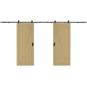 Vente-unique Doppelschiebetüren aus Holz und MDF für die Wandmontage - Natürliches Licht - 2 x H 205 x B 63 cm - BALERMA