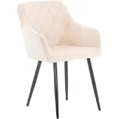 CLP Esszimmerstuhl Shila Gesteppt beige Material Samt