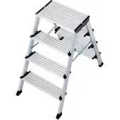 Krause Klapptritt Treppo, 126047, aus Aluminium, beidseitig begehbar, mit 2 x 4 Stufen