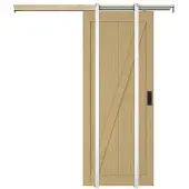 Vente-unique Versenkbare Schiebetür aus Holz und MDF - Natürliches Licht - H 205 x B 63 cm - BALERMA
