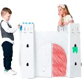 Tektorado Kartonspielzeug – Schloss & Burg – Weiß, 3-lagig, bemalbar | Kreatives Kinder-Bastelset
