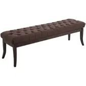 CLP Sitzbank Ramses mit hochwertiger Polsterung und Stoffbezug I Bank mit antik-dunklen Holzbeinen I Holzbank mit einer Sitzhöhe von: 46 cm