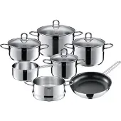 WMF 32.0111.2251, Kochset, Edelstahl, Edelstahl, Keine Beschichtung, Edelstahl, Edelstahl