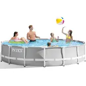 Intex , Frame Swimming Pool Set "Prism Rondo", Ø 457 x 107 cm, Inkl. Kartuschenfilteranlage