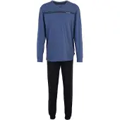 Tom Tailor Pyjama Maine in blau-mittel-uni | Gr.: 48