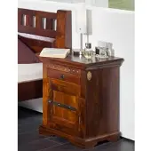 MASSIVMOEBEL24.DE Nachttisch Akazie 45x40x60 nougat lackiert OXFORD #271