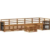 vidaXL Outdoor-Sofagarnitur 6 Stk. Natur Massivholz Akazie