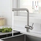 OEM Lagedruck-Küchenarmatur aus Edelstahl, 360-Grad-Drehbar, zwei Wasserstrahlen, Boiler-geeignet