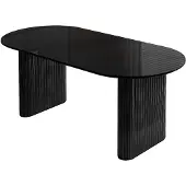 Lookway Esstisch OVI mit geriffelter Tischbasis, Schwarz