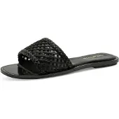 Tamaris Damen Flat Mules Synthetik, schwarz, 37 EU