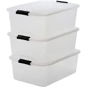 Markenlos Aufbewahrungsboxen Set 3 Stück, 30L, Stapelbar - Transparent