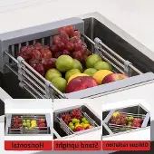 OEM Küchen-Ablaufregal aus Edelstahl - Gartenschlauch - inkl. Leckstelle - Klappbar