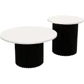 Design Möbel Couchtisch LOMELO 2in1 Schwarz/Weiß