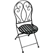 Markenlos Klappstuhl Metall Provence Schwarz