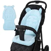 OEM Kinderwagenmat, katoenen, gewatteerd, blauw, wandelwagenmat