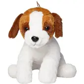 Deef Kuscheltier Hund Welpe mit Sound 26cm braun-weiß flauschiges Plüschtier