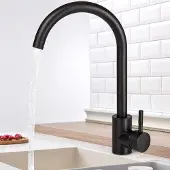 OEM 360-Grad-Bewegungskegelarmatur, Küchenarmatur, 304-Stahl, schwarz (C-Form), kalt und warm einstellbar