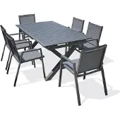 DCB Groupe 6-Sitzer-Garten-Essgruppe, Aluminium,