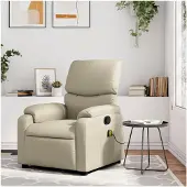 Markenlos Massagesessel Creme Kunstleder Gaming Sessel