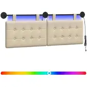 Syfax Hängendes Kopfteil Mit LED Licht Creme Stoff