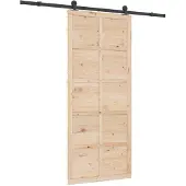 Syfax Schiebetür Natur 100 x 208 cm Massives Kiefernholz