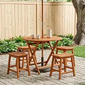 vidaXL Möbel Klappbarer Gartentisch Braun Ø 90 x 75 cm - Gartentische &53142