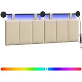 Syfax Hängendes Kopfteil Mit LED Licht Creme Stoff