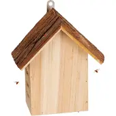 Relaxdays Marienkäferhaus, Holz, HxBxT: 22,5 x 19 x 12,5 cm, zum Aufhängen, Garten, Insektenhotel für Marienkäfer, natur
