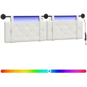 Syfax Hängendes Kopfteil Mit LED Licht Weiß Kunstleder