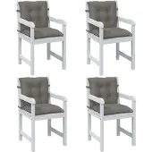 vidaXL Möbel Niedriglehner-Auflagen 4 Stk. Dunkelgrau 100x50x7 cm Stoff - Sitzauflage 4002383