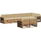 vidaXL Outdoor-Sofagarnitur 8 stk. Natur und Beige