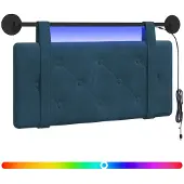 Syfax Hängendes Kopfteil Mit LED Licht Blau Samt