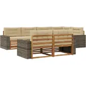 vidaXL Outdoor-Sofagarnitur 7 stk. Natur und Beige