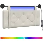 Syfax Hängendes Kopfteil Mit LED Licht Creme Samt