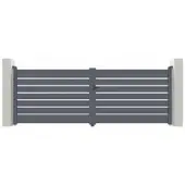 Casanoov Doppelflügeltor Aus Aluminium Vogel 400x140cm Grau