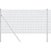 vidaXL Geschweißter Drahtzaun, bodenverankert 10 x 1 m Silber Netz